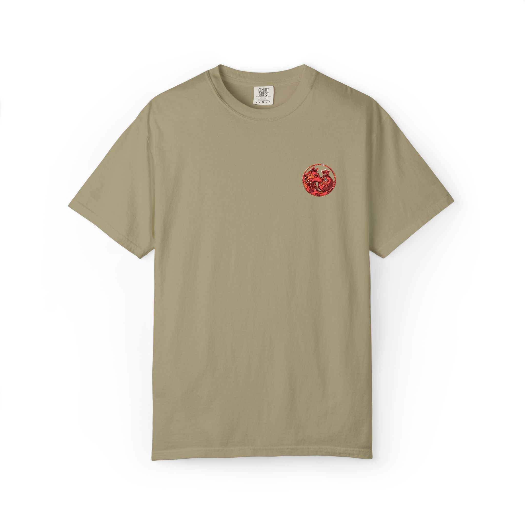 T-Shirt — Small Red Chest Print, Romantic Casual Tee