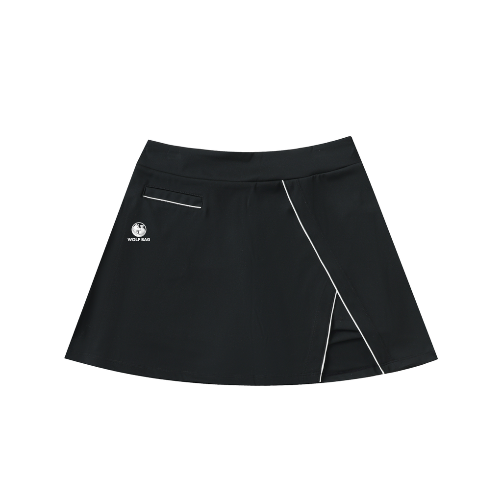 High-Waist Pocketed A-Line Skirt
