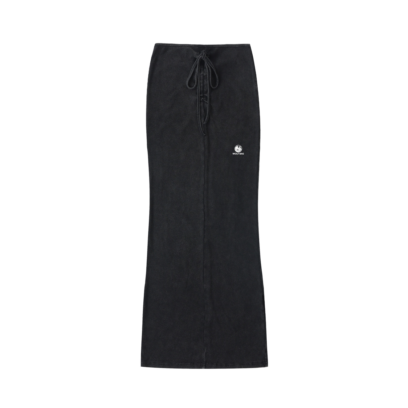 Dyed Washed Drawstring Maxi Skirt