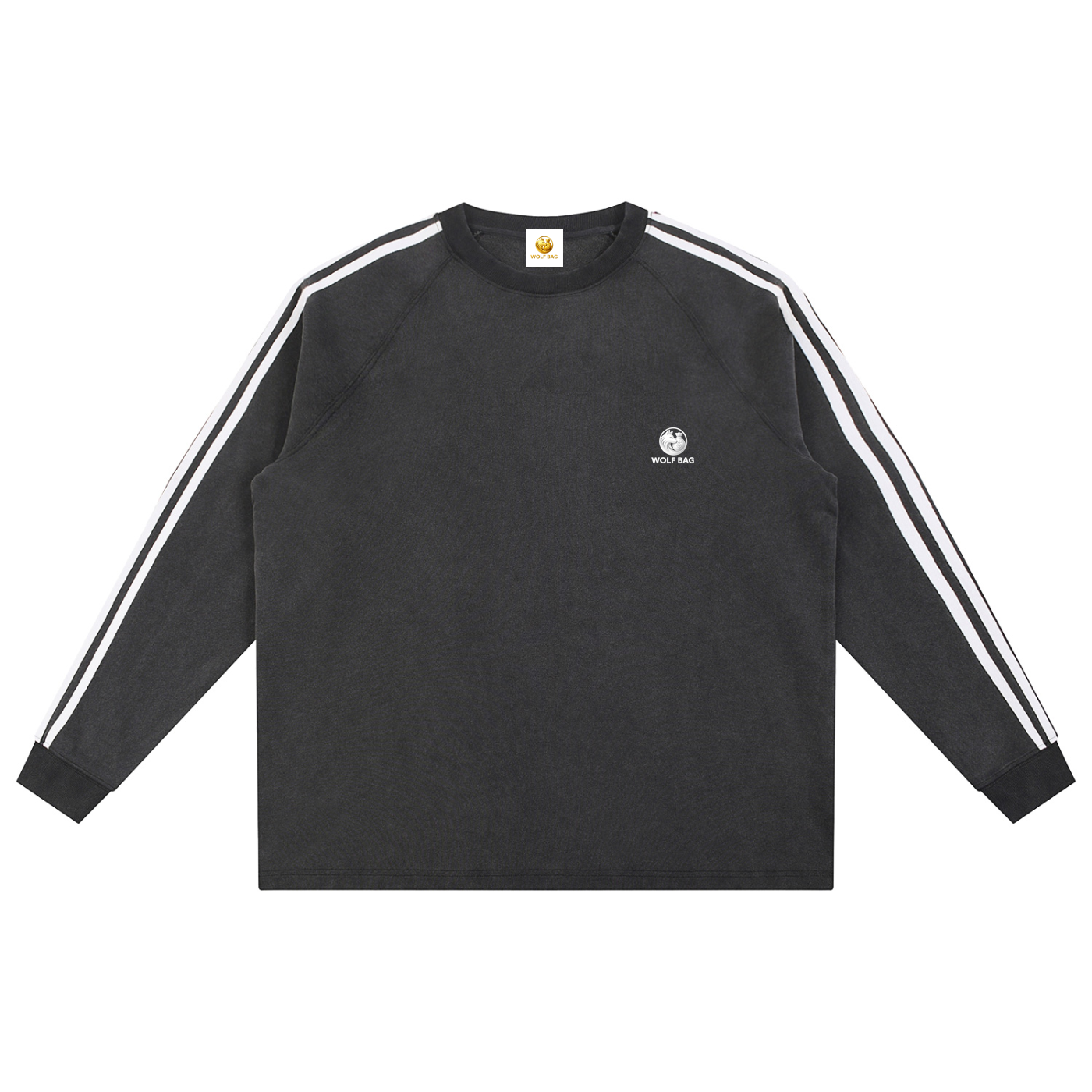Snow Washed Contrast Tape Sweatshirt