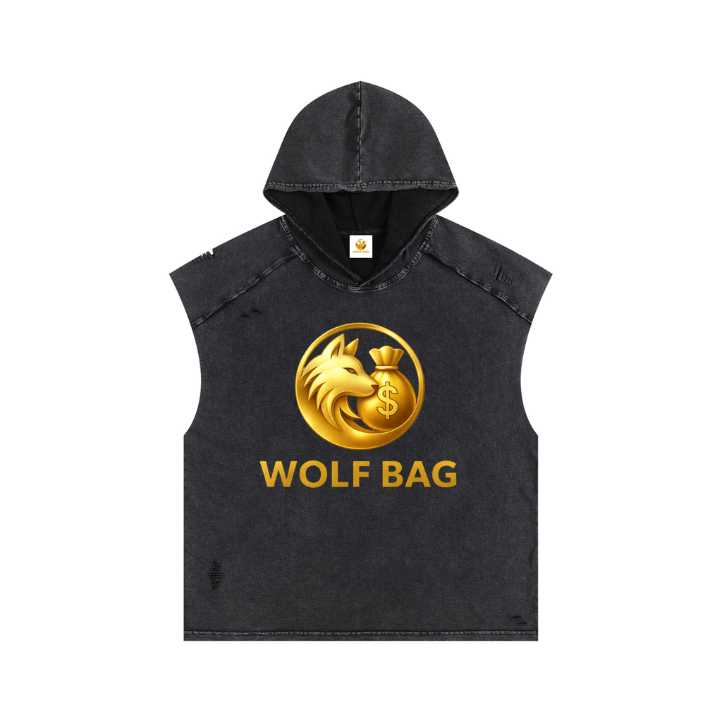 Snow Washed Boxy Hooded Tank Top