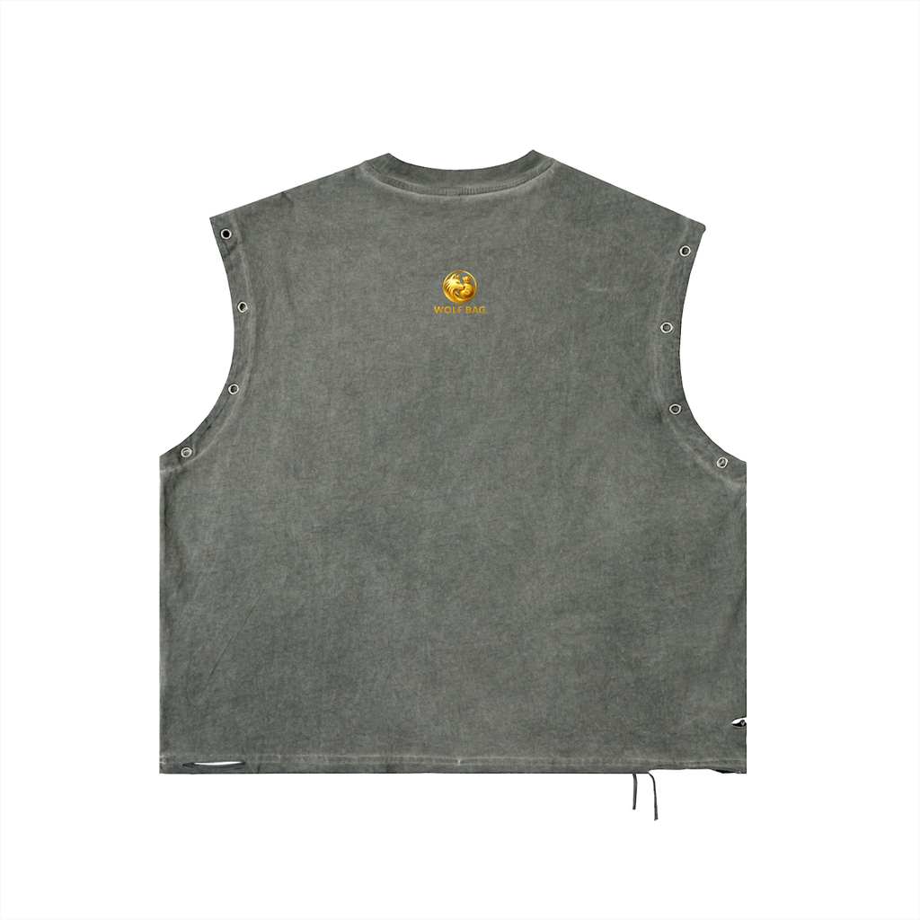 Distressed Grommet Eyelet Tank Top
