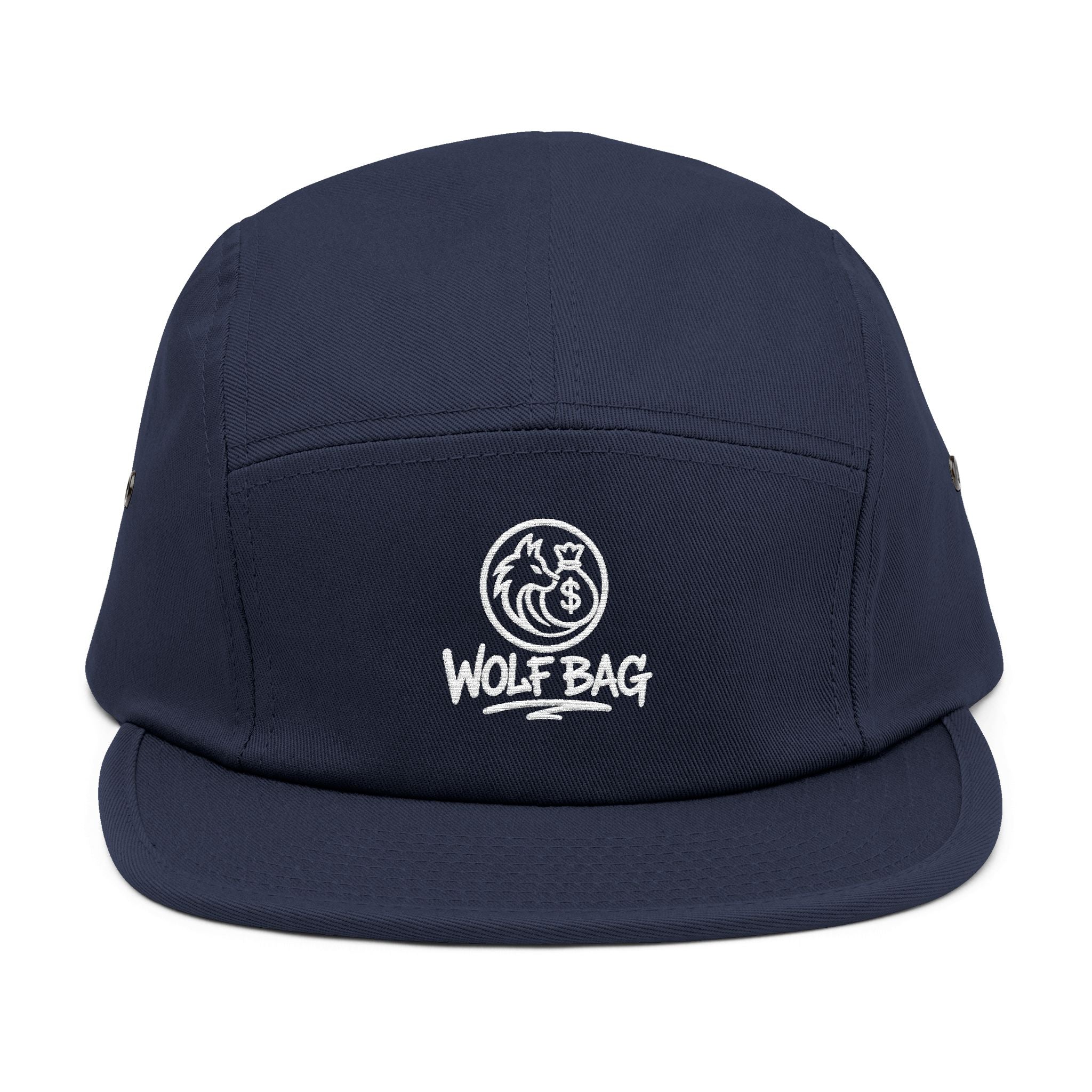 Embroidered 'Wolf Bag' 5-Panel Cap — Casual Outdoor Skate Hat