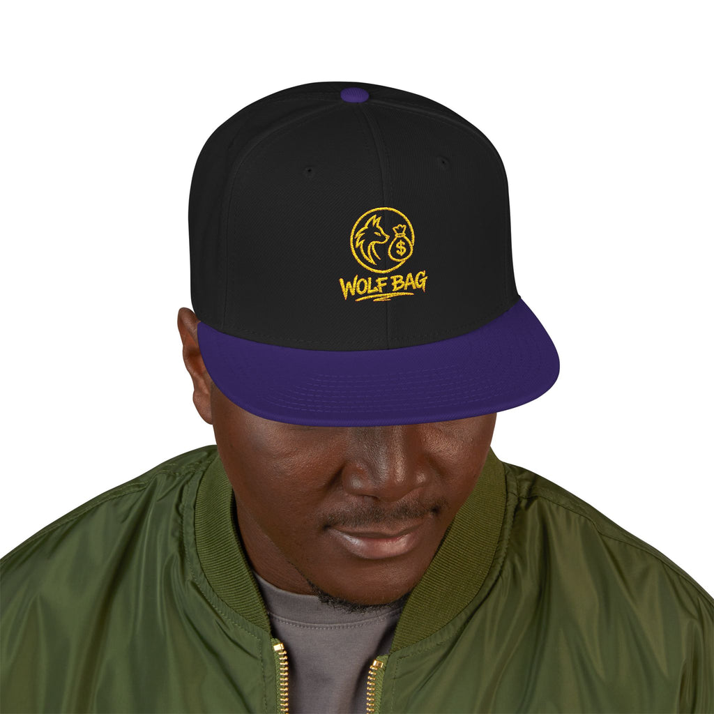 Embroidered Ram Crest Snapback Hat — Adjustable Two-Tone Streetwear Cap