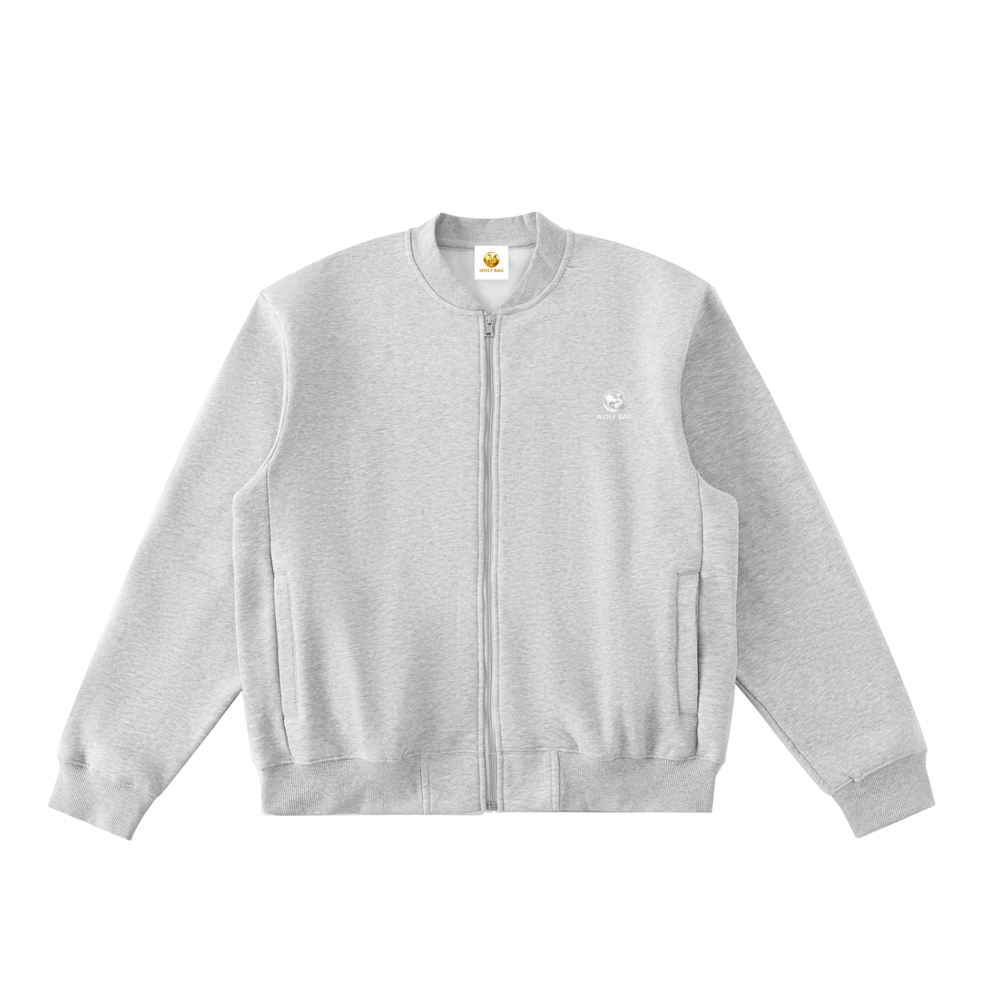 Essential Zip-Up Fleeced Varsity Jacket