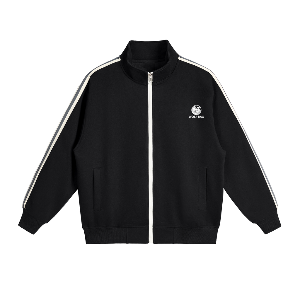 Contrast Side-Stripe Stand Collar  Jacket