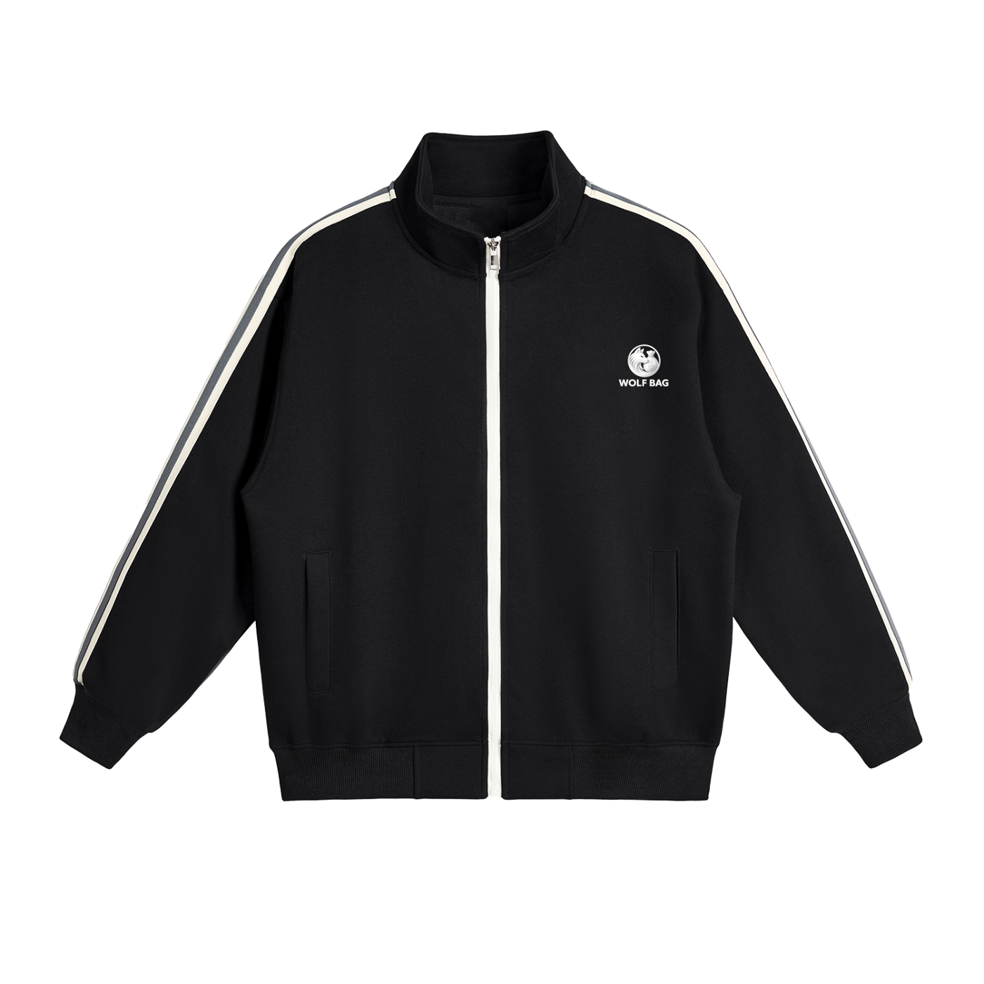 Contrast Side-Stripe Stand Collar  Jacket