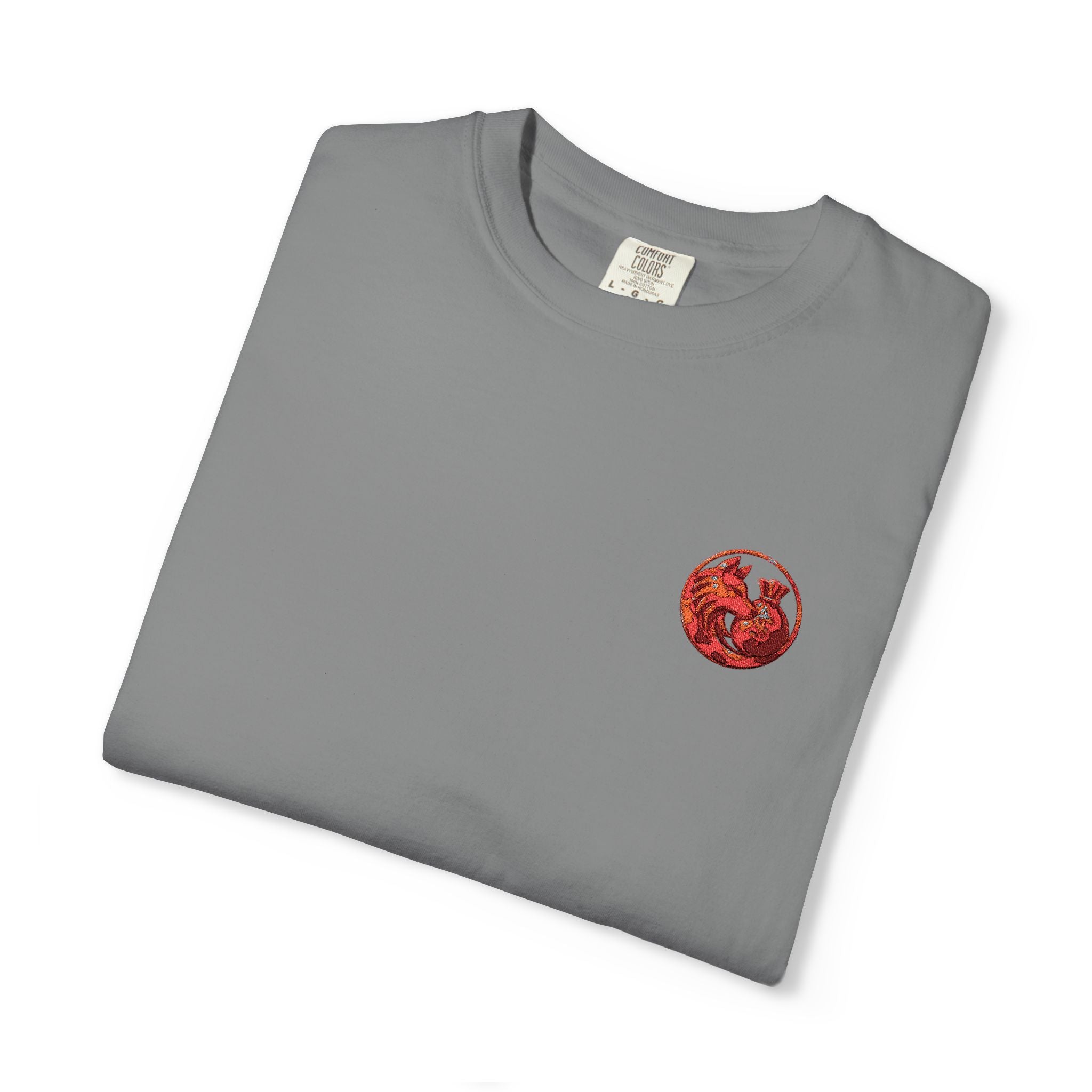 T-Shirt — Small Red Chest Print, Romantic Casual Tee