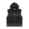 Vintage Washed Zip-Up Hooded Tank Top