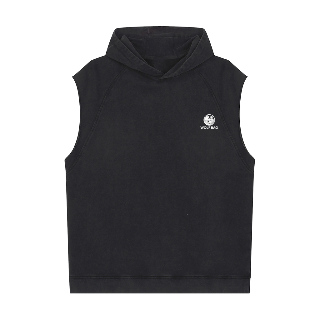 Snow Washed Sleeveless Hoodie