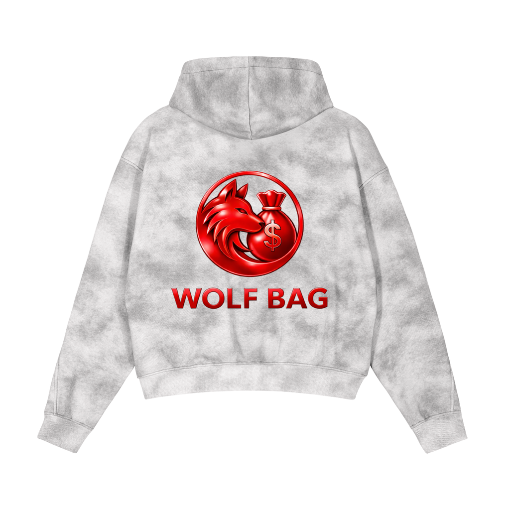 Dirty Washed Zip-Up Fleece Hoodie