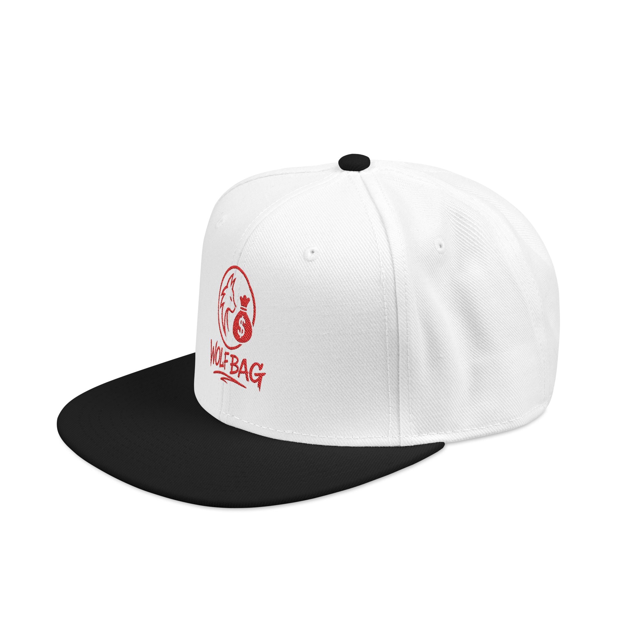 Embroidered Red Skull Snapback Hat