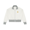 Striped Rib Collar Zip Jacket