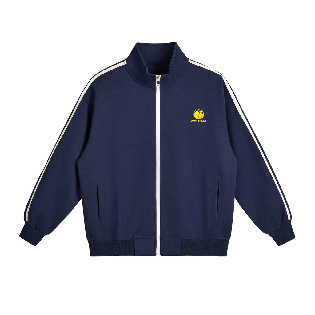 Contrast Side-Stripe Stand Collar  Jacket