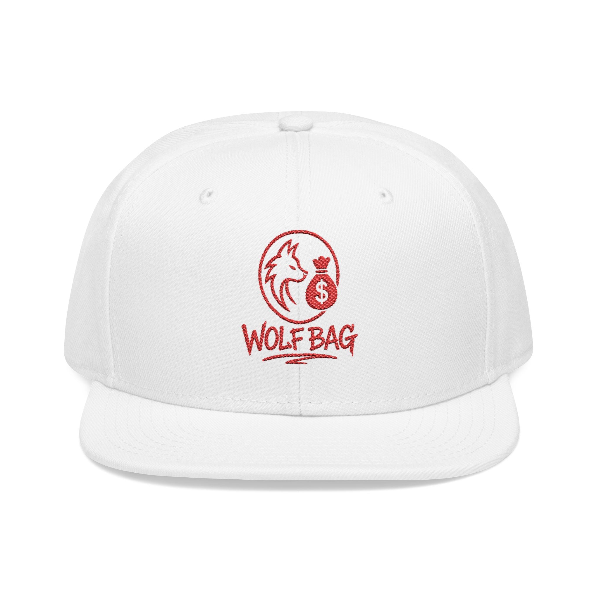 Embroidered Red Skull Snapback Hat