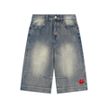 Vintage Wash Baggy Denim Shorts