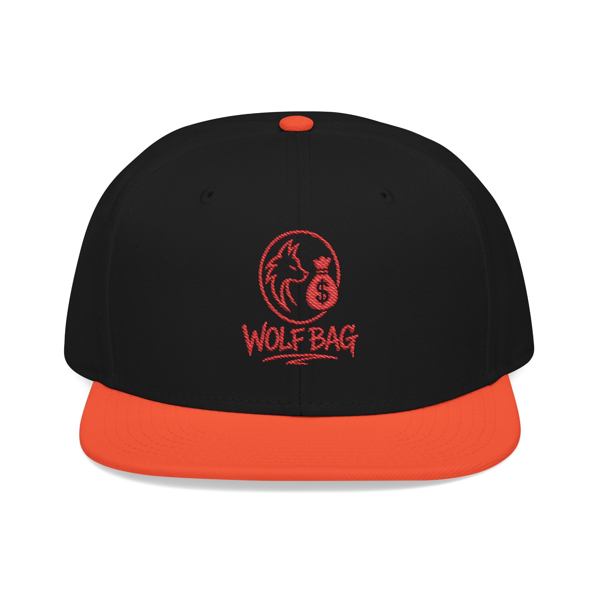 Embroidered Red Skull Snapback Hat