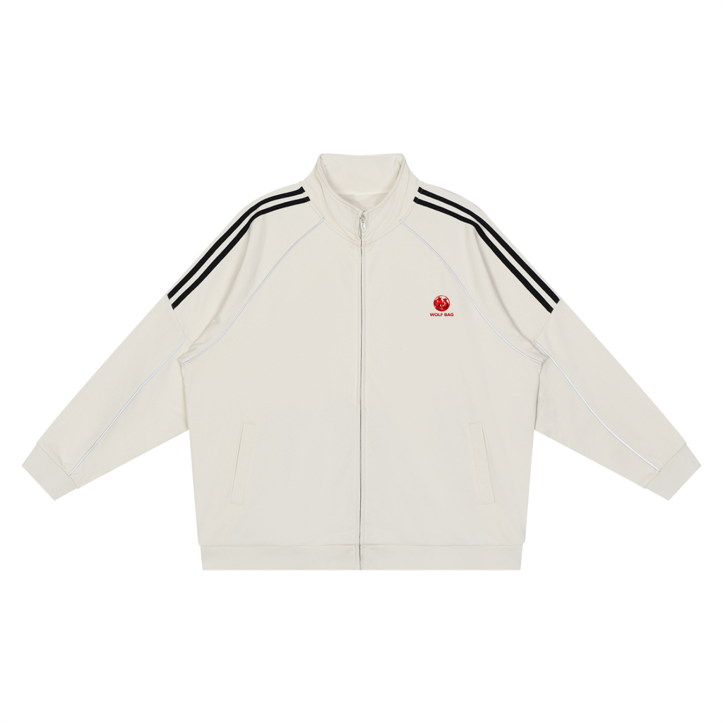 Reflection Striped Raglan Sleeve  Jacket