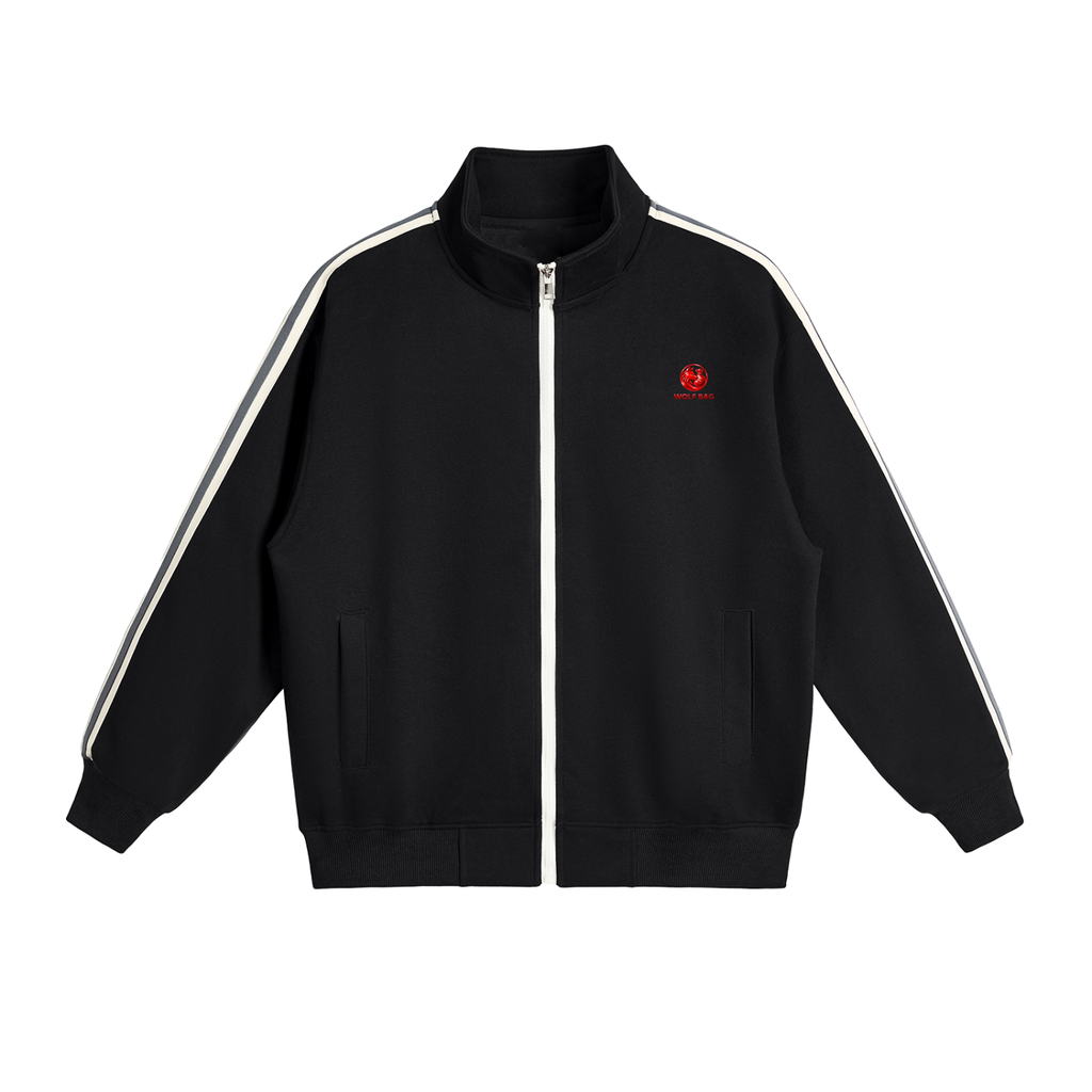 Contrast Side-Stripe Stand Collar  Jacket
