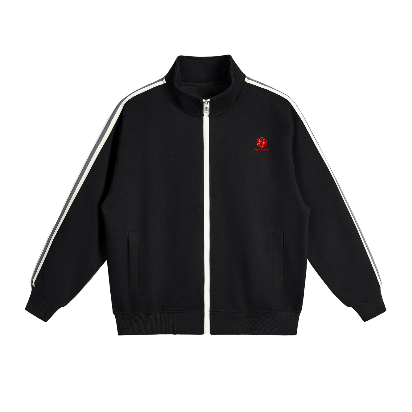 Contrast Side-Stripe Stand Collar  Jacket