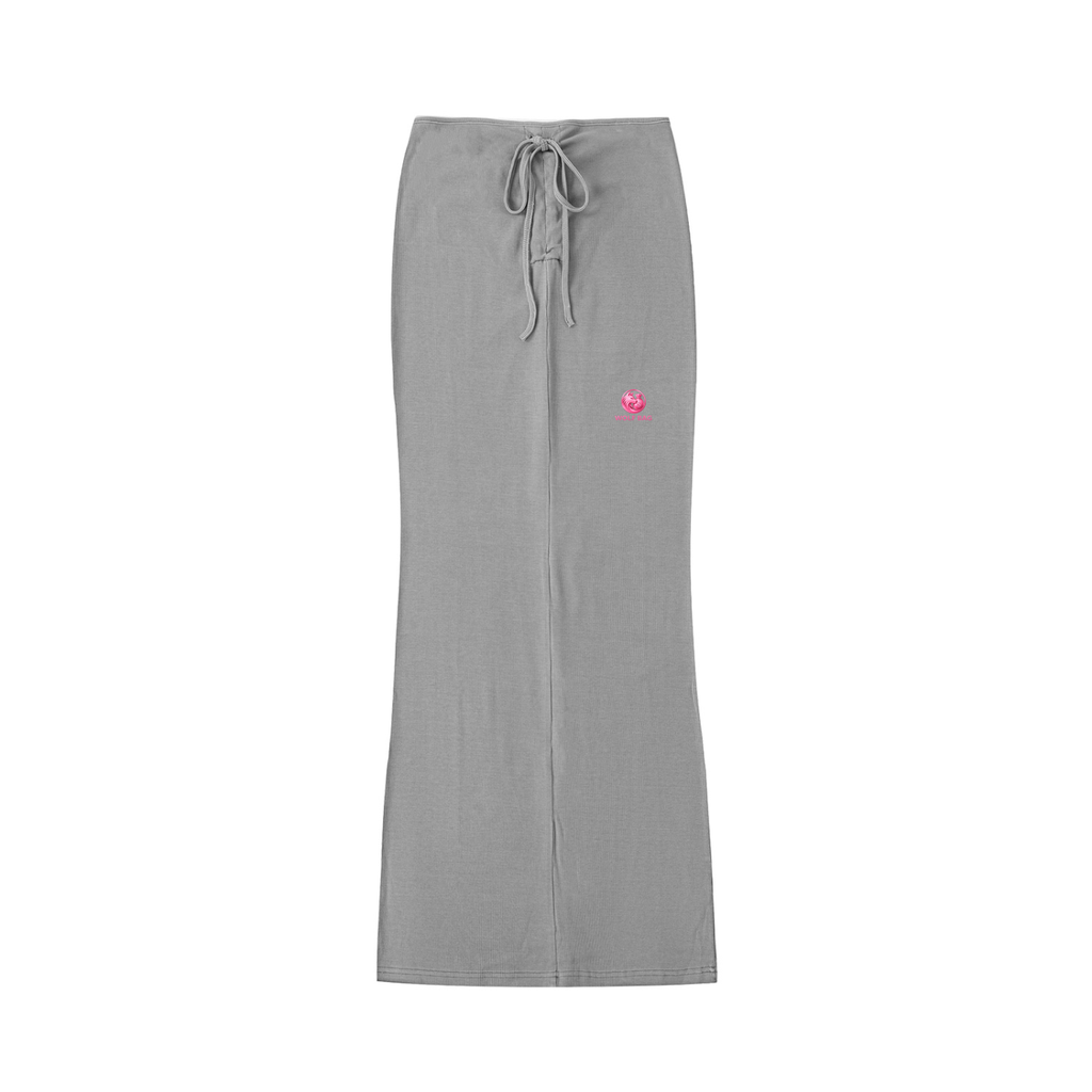Dyed Washed Drawstring Maxi Skirt