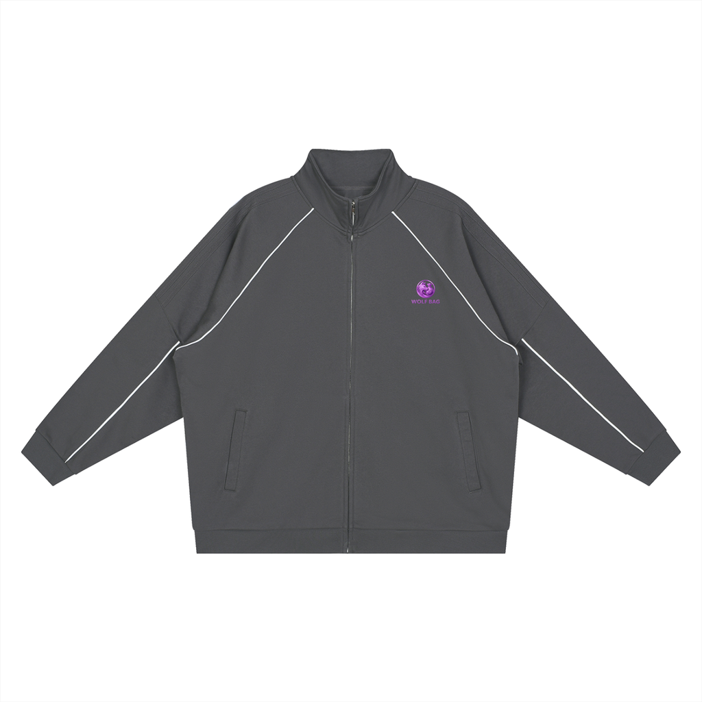 Reflection Striped Raglan Sleeve  Jacket