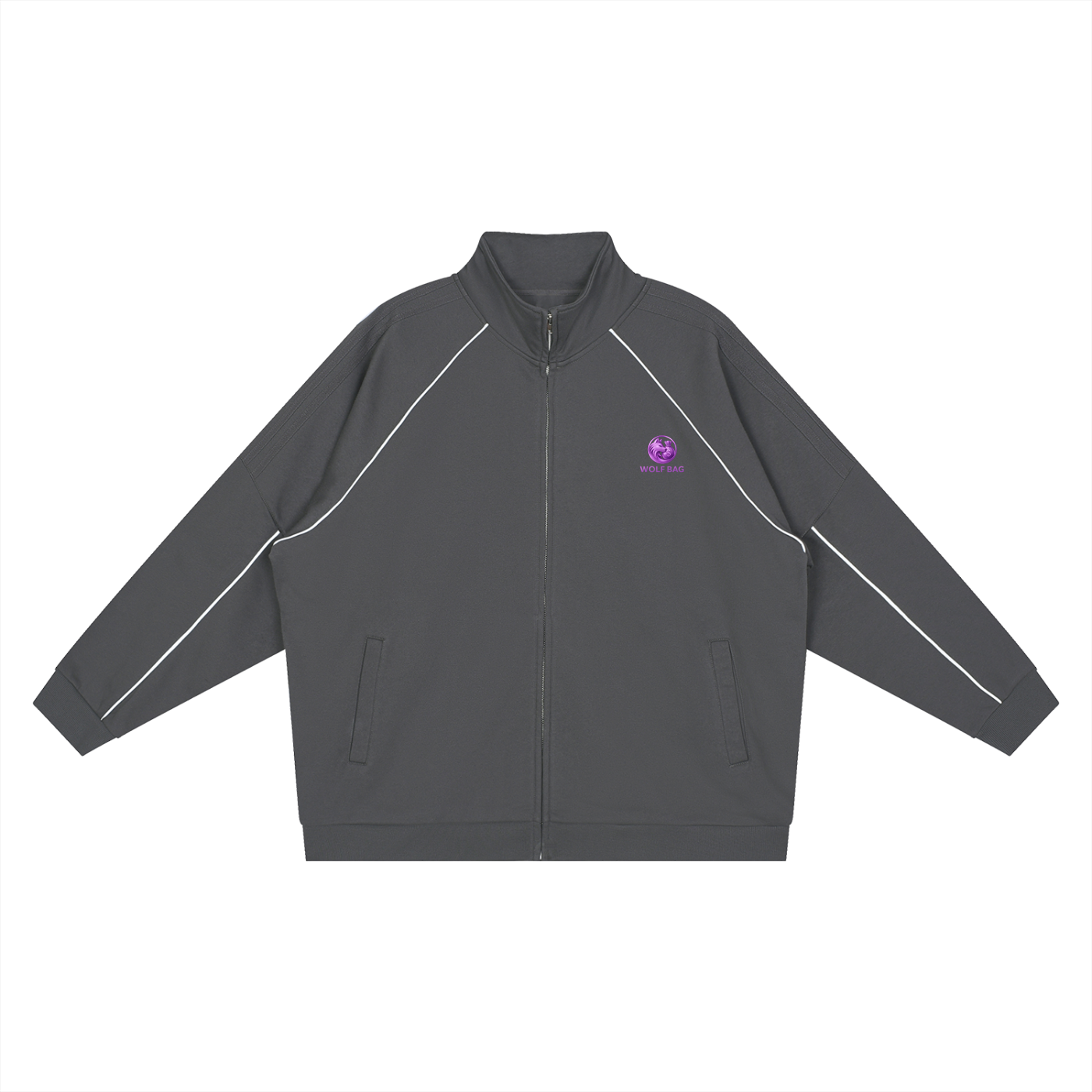 Reflection Striped Raglan Sleeve  Jacket