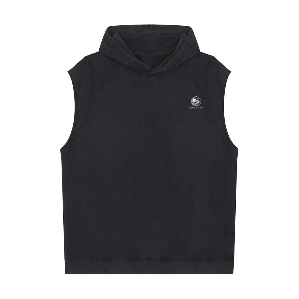 Snow Washed Sleeveless Hoodie