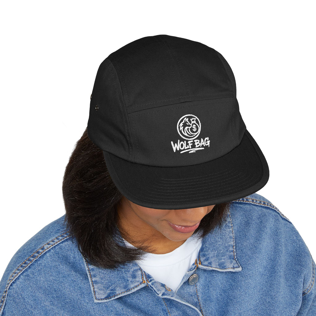 Embroidered 'Wolf Bag' 5-Panel Cap — Casual Outdoor Skate Hat