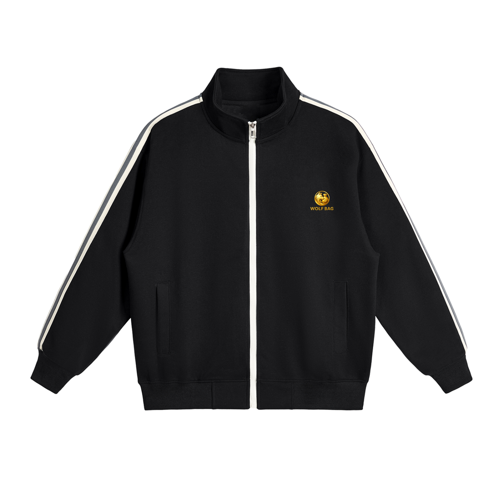 Contrast Side-Stripe Stand Collar  Jacket
