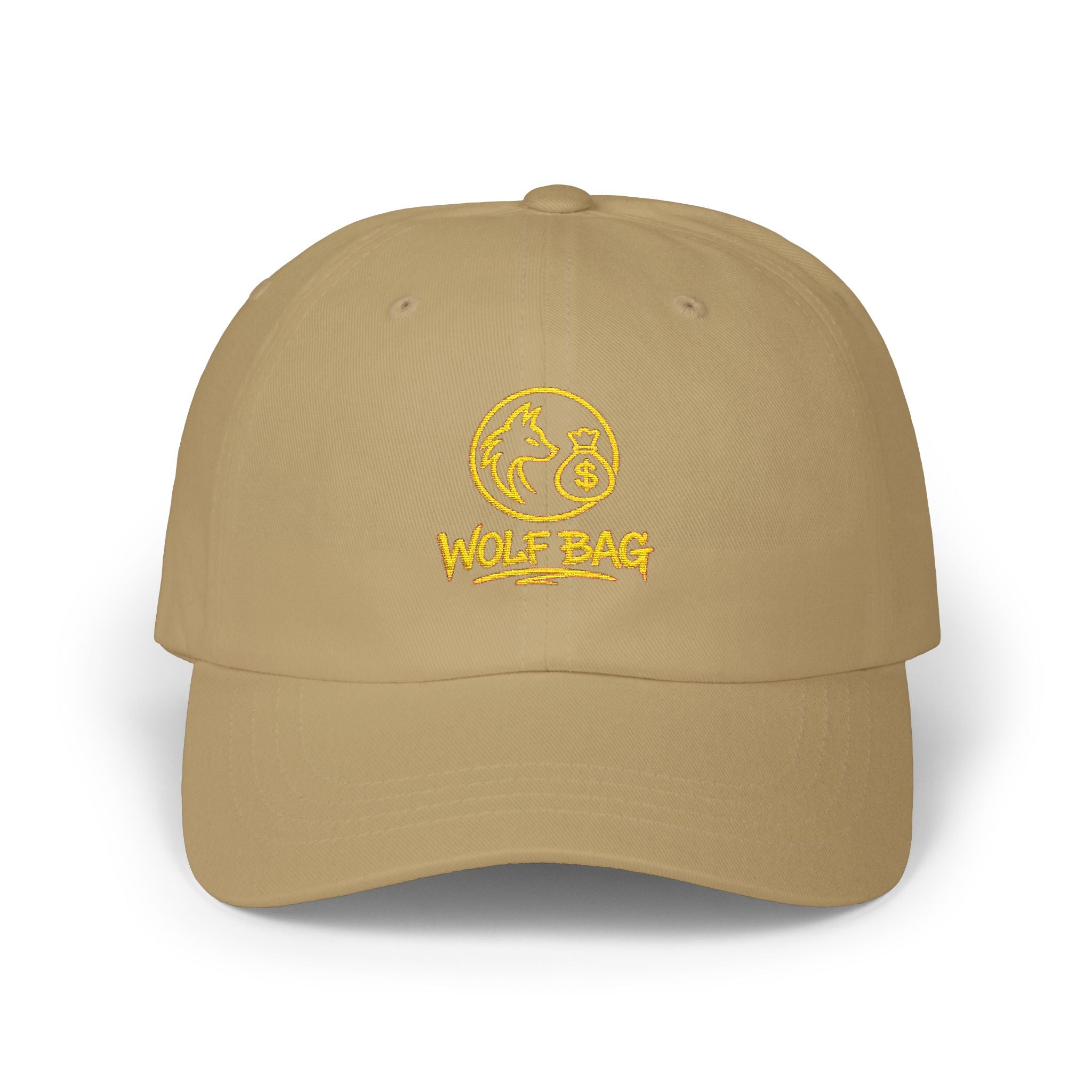 Dad Cap — Gold Foil Wolf Pack Logo Embroidered Hat