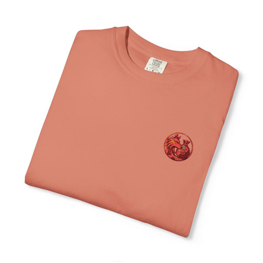 T-Shirt — Small Red Chest Print, Romantic Casual Tee