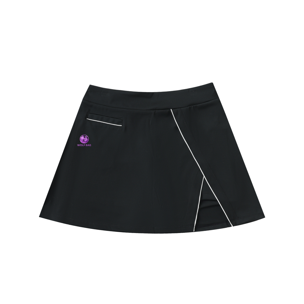 High-Waist Pocketed A-Line Skirt