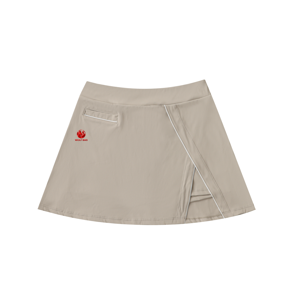 High-Waist Pocketed A-Line Skirt