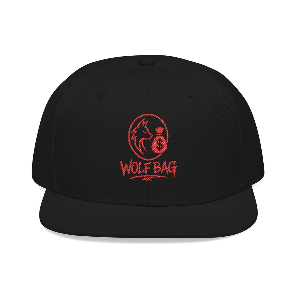 Embroidered Red Skull Snapback Hat