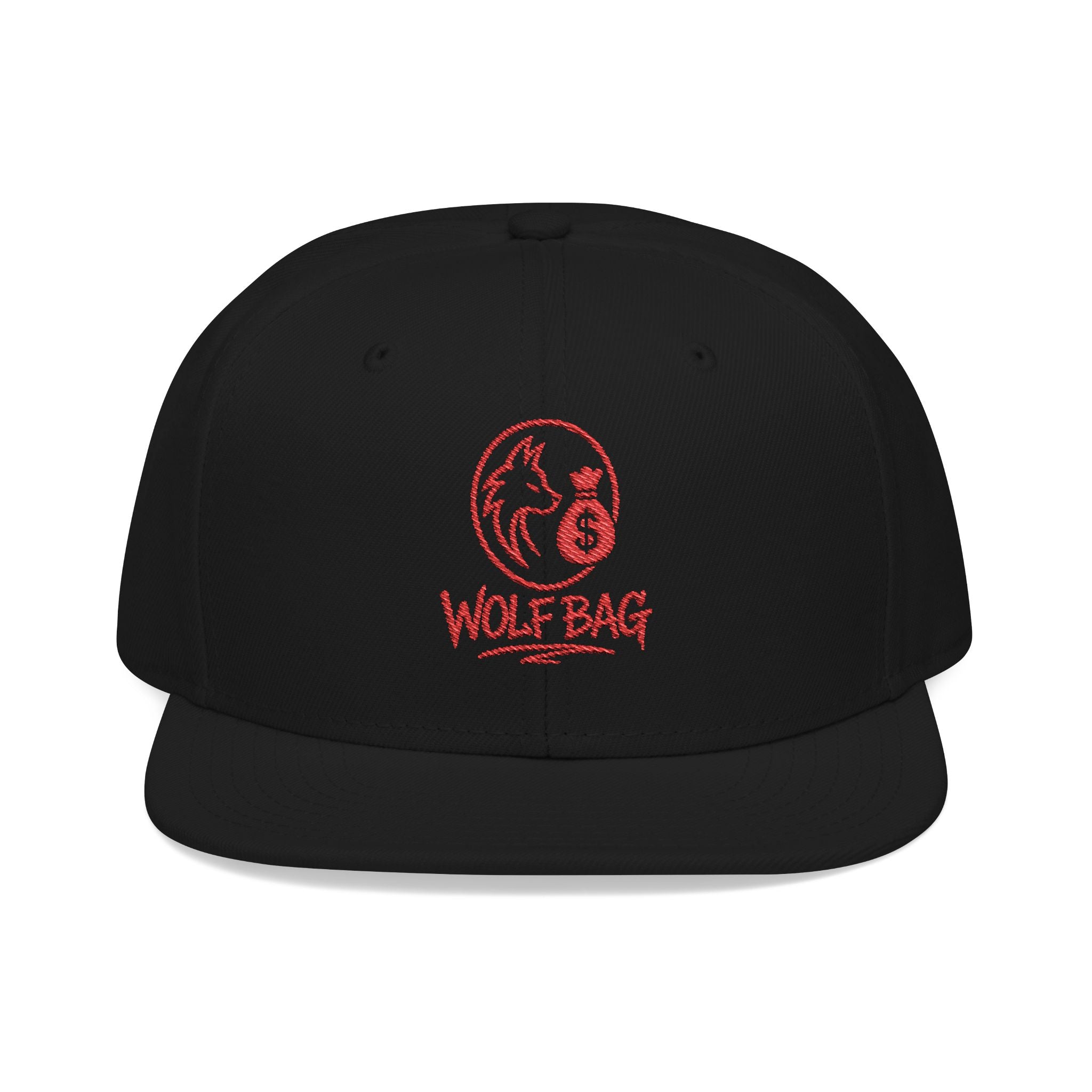 Embroidered Red Skull Snapback Hat