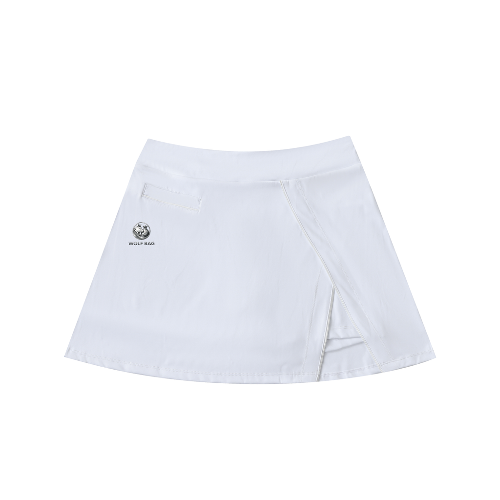 High-Waist Pocketed A-Line Skirt