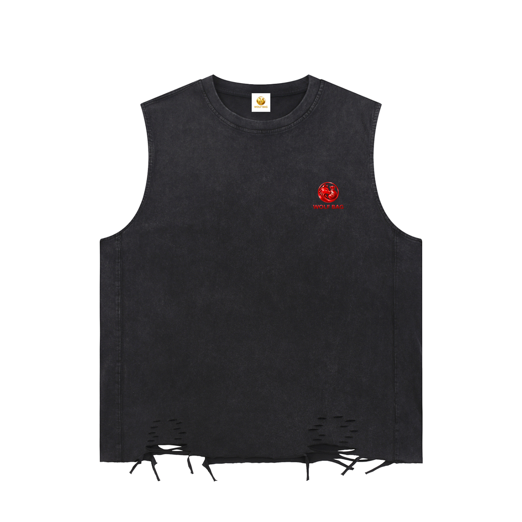 Snow Washed Raw-Hem Tank Top