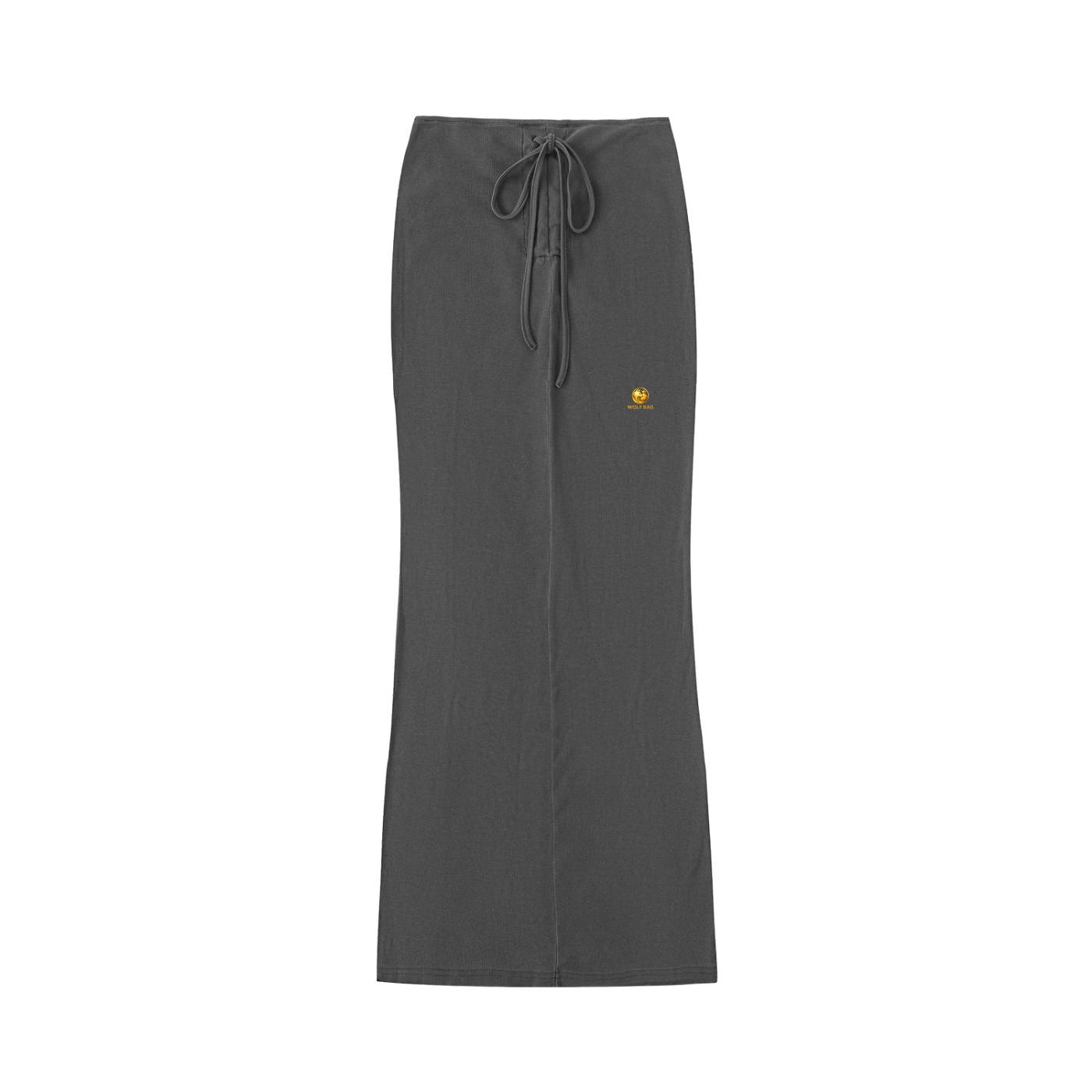 Dyed Washed Drawstring Maxi Skirt