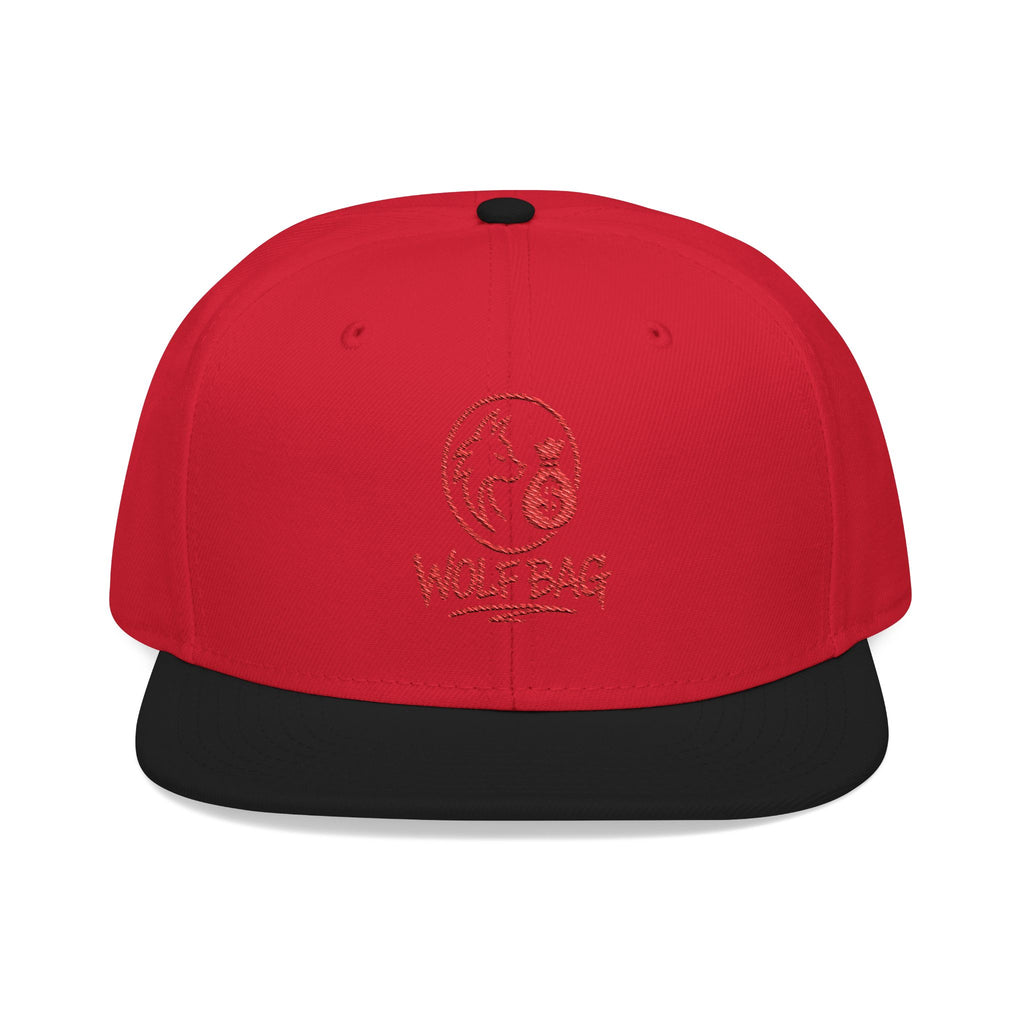 Embroidered Red Skull Snapback Hat