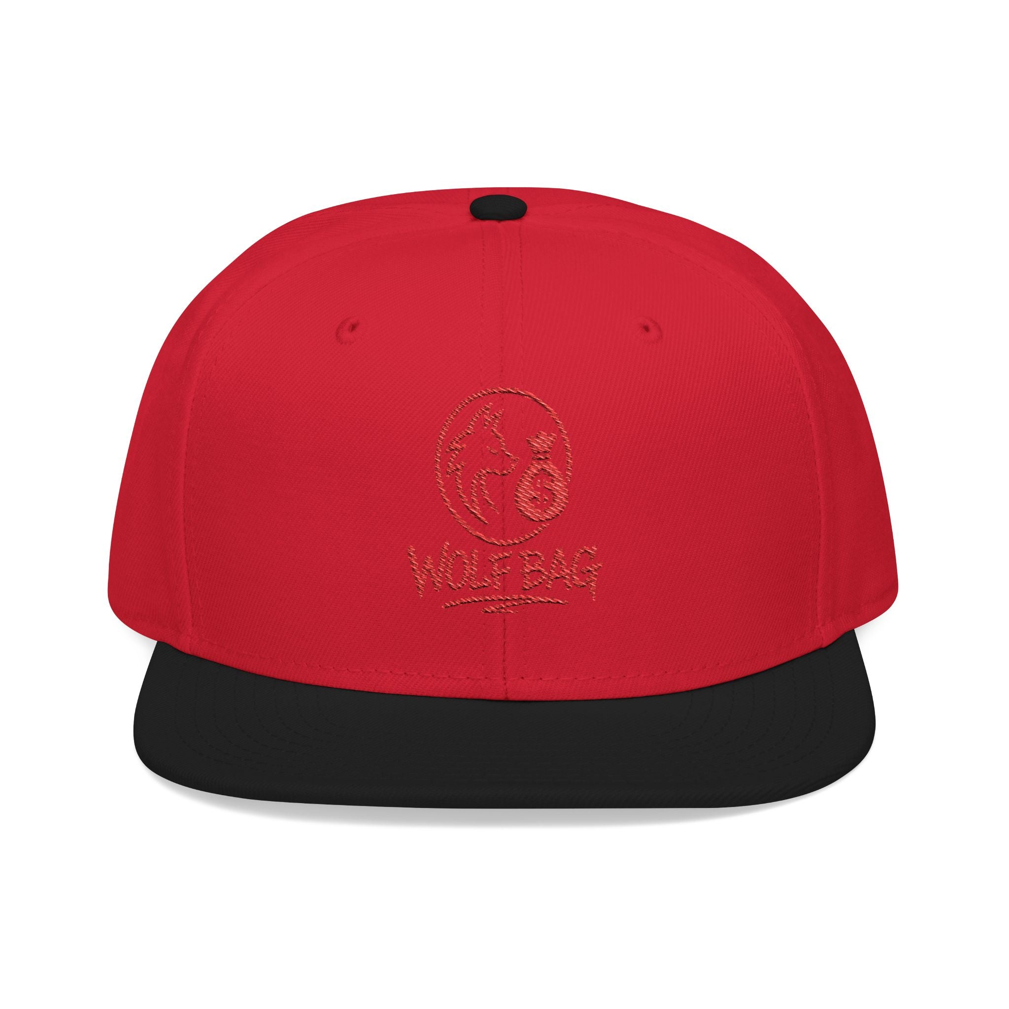 Embroidered Red Skull Snapback Hat