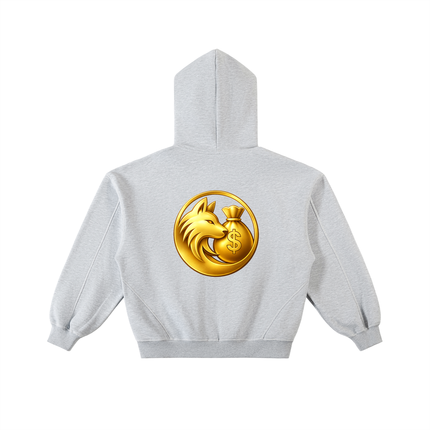 Contrast-Stitched Boxy Fleece Zip Hoodie