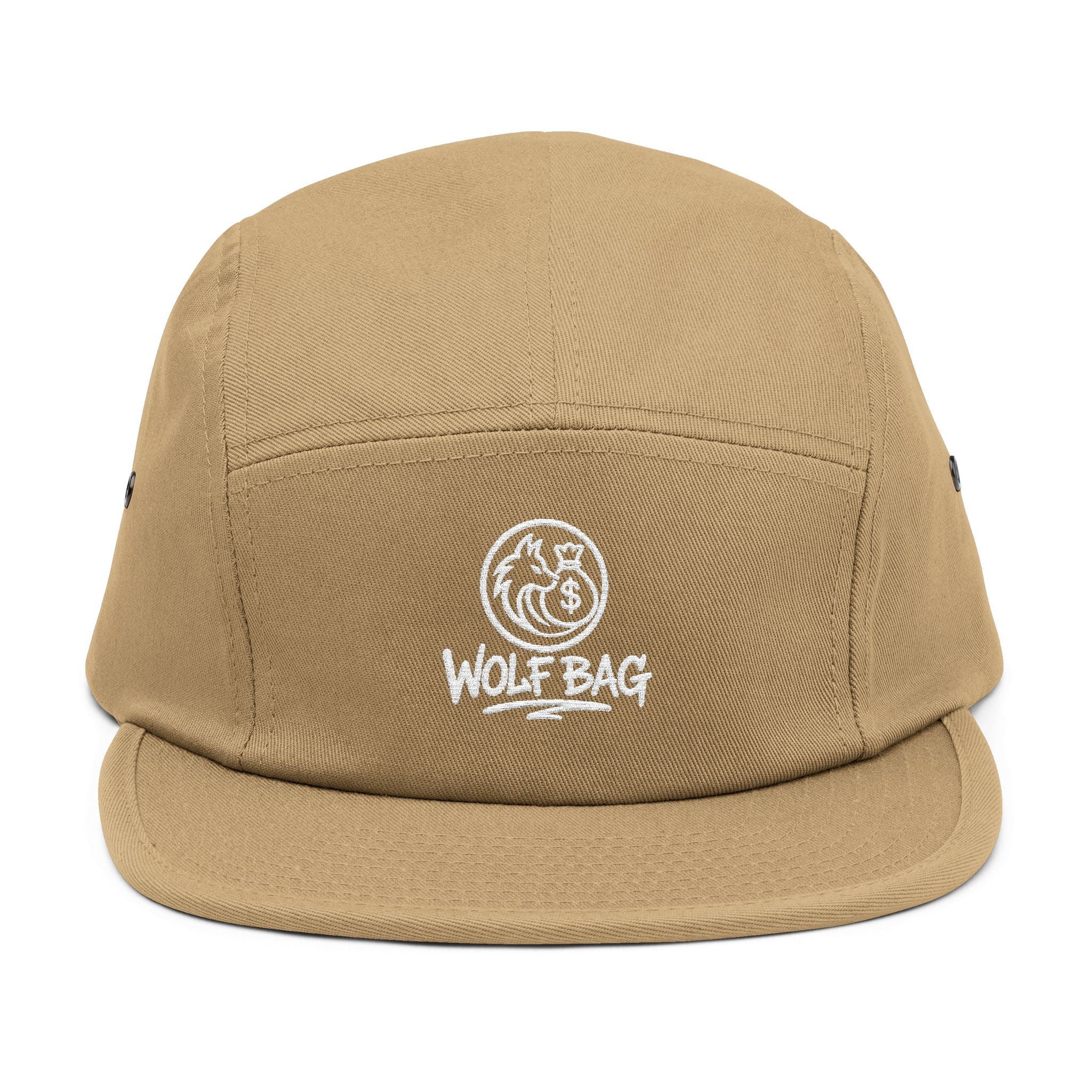 Embroidered 'Wolf Bag' 5-Panel Cap — Casual Outdoor Skate Hat