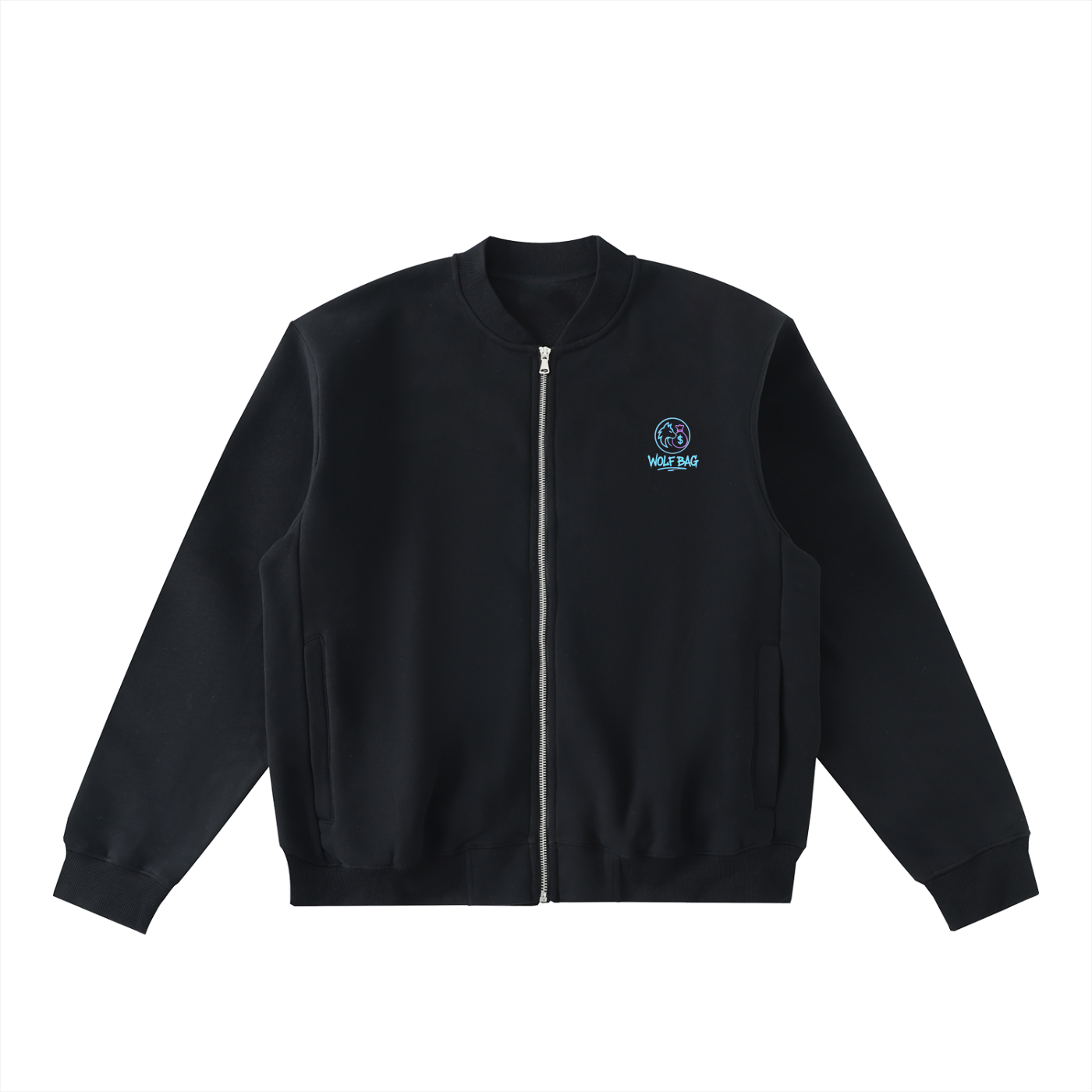 Essential Zip-Up Fleeced Varsity Jacket