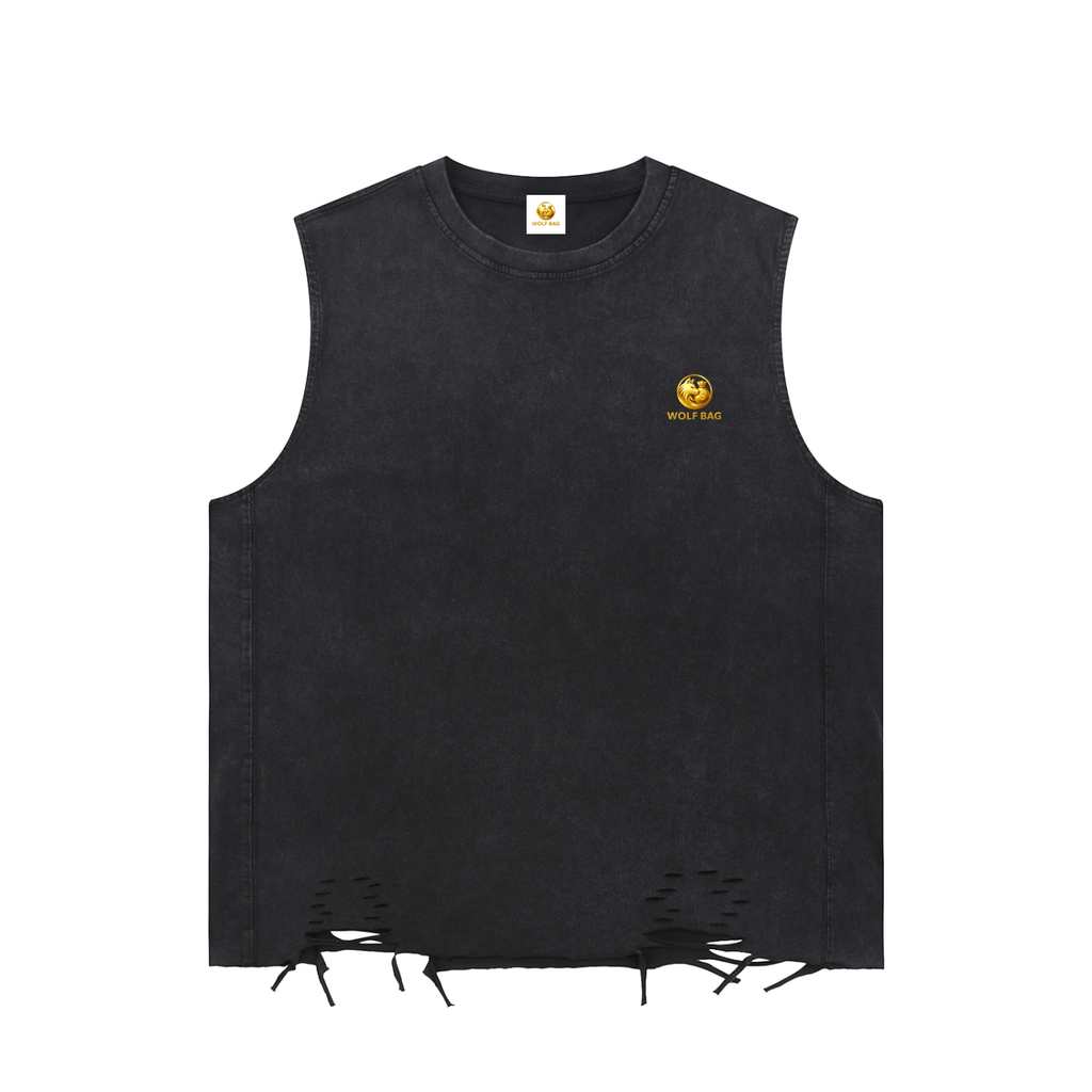 Snow Washed Raw-Hem Tank Top