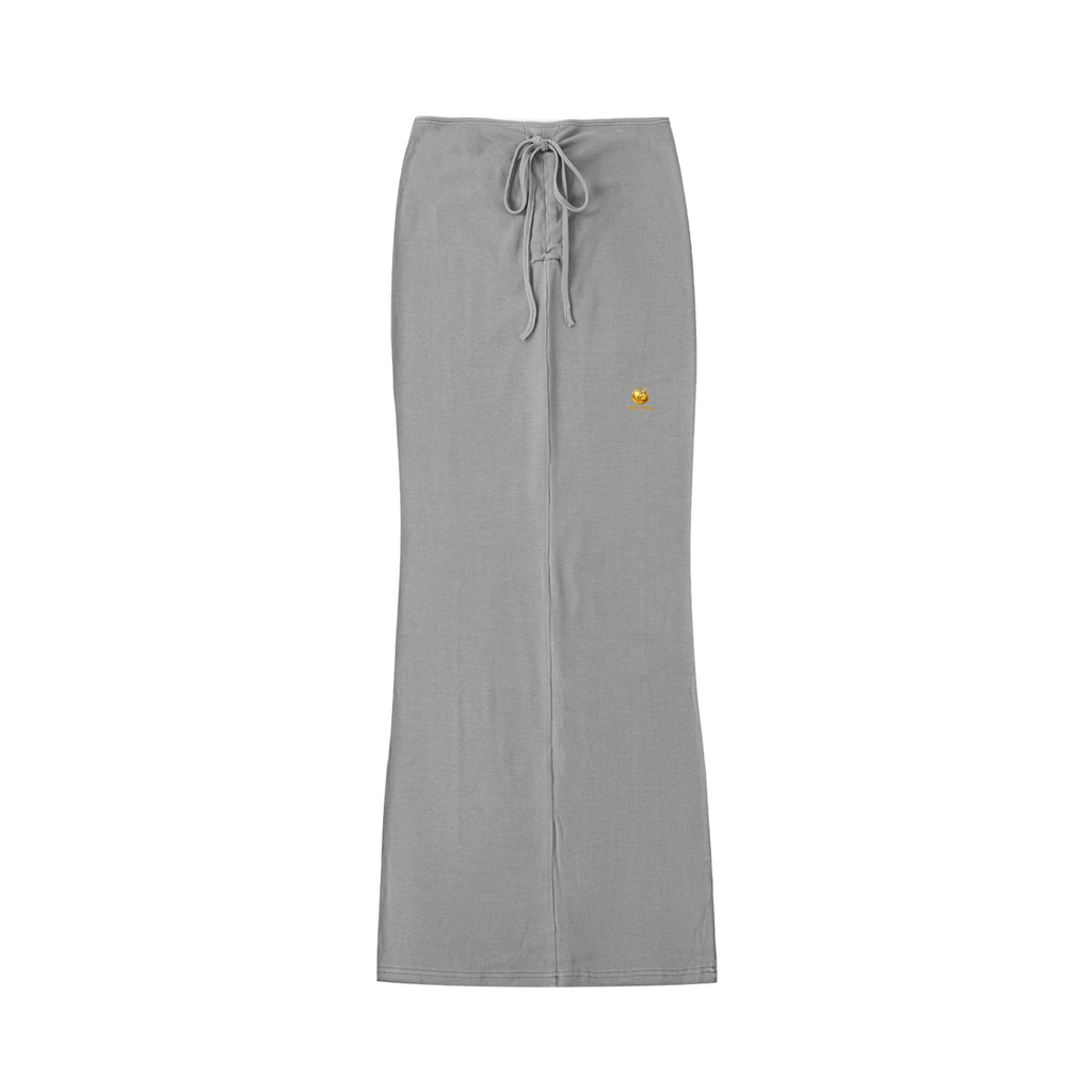 Dyed Washed Drawstring Maxi Skirt