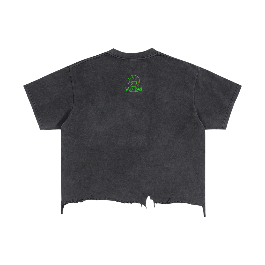Vintage Wash Boxy Distressed Hem T-Shirt