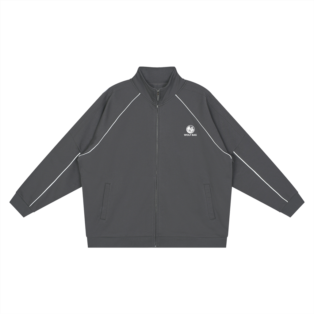 Reflection Striped Raglan Sleeve  Jacket