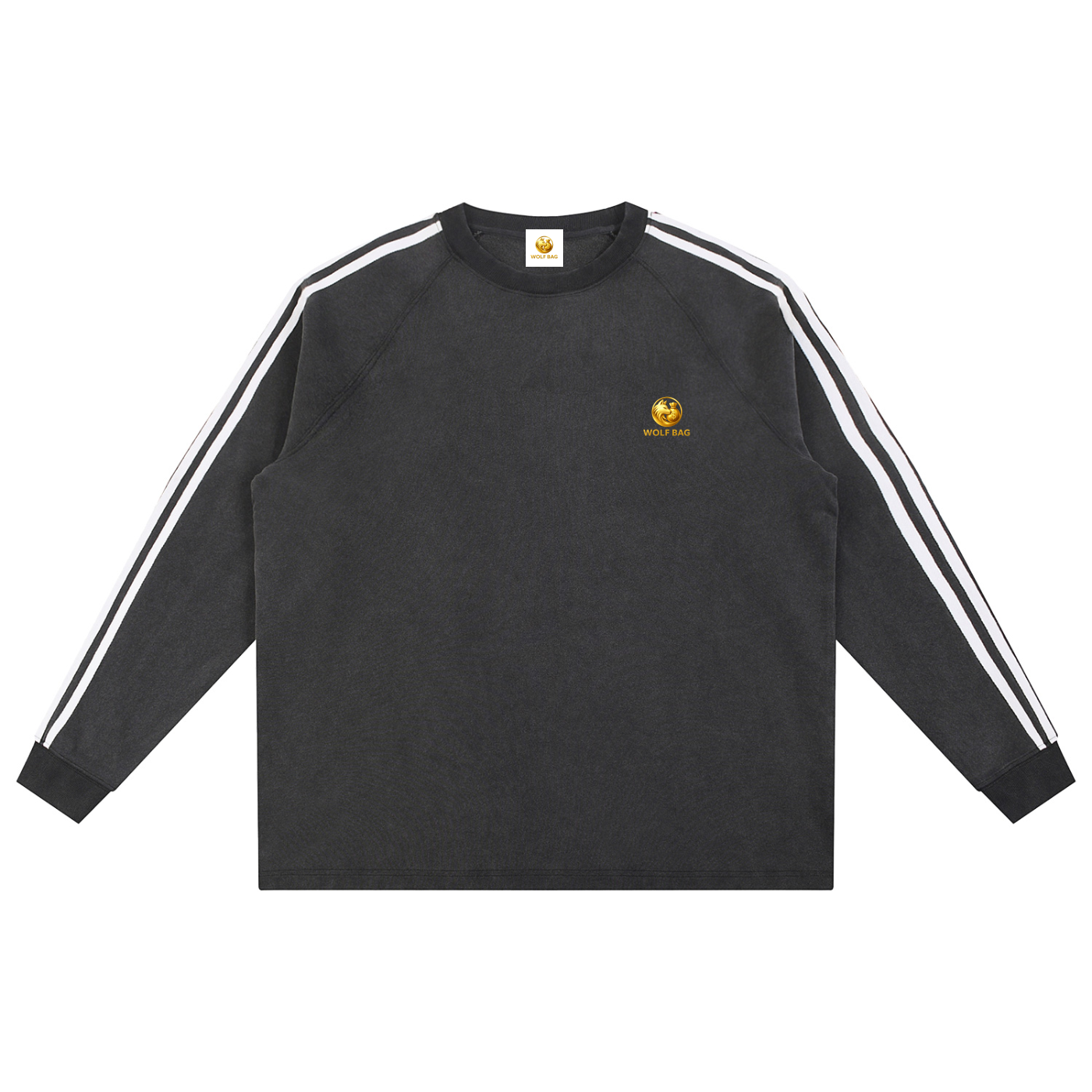 Snow Washed Contrast Tape Sweatshirt