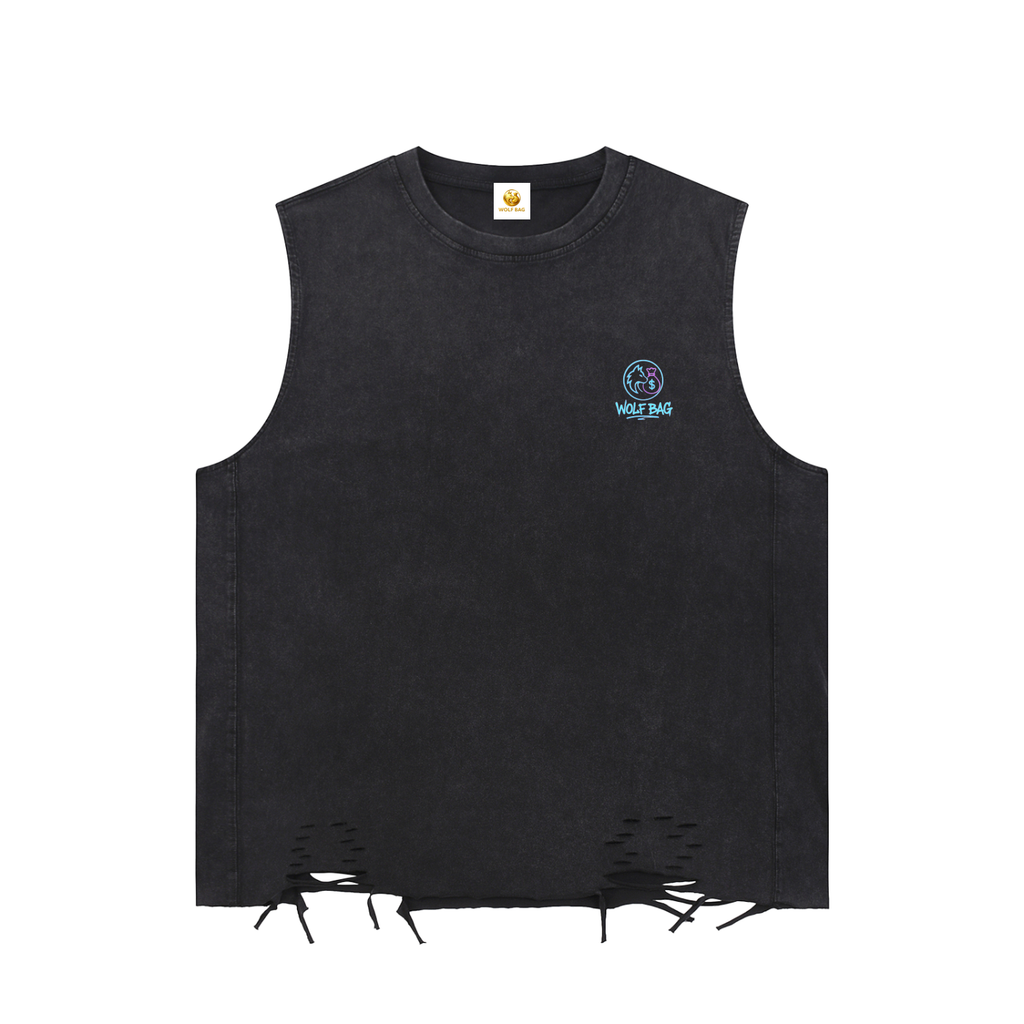 Snow Washed Raw-Hem Tank Top